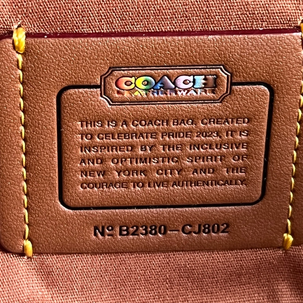 CJ802 - Coach Charter Slim Crossbody in Rainbow Signature Canvas - Picture 10 of 13
